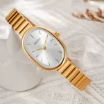 Bamboo strap china watch (Gold-White) - Image 4