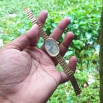 Bamboo strap china watch (Gold-White) - Image 7