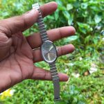 Bamboo strap china watch (Silver-White) - Image 5