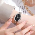 Bamboo strap china watch (Silver-Black) - Image 2