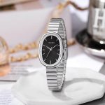 Bamboo strap china watch (Silver-Black)