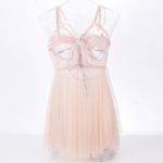 Lace backless nightdress (Pink) - Image 4