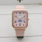 Rectangular fashion watch (Pink) - Image 4
