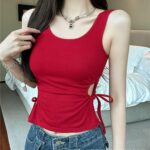 French drawstring short tops - Image 6