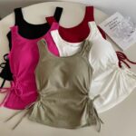 French drawstring short tops
