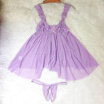Front open lace nightdress (Purple) - Image 6