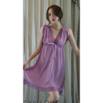 Mesh bow nightdress (Purple) - Image 5