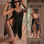 Flower Love Sea nightdress (Black) - Image 2