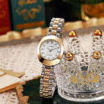 কোডঃ WL93w; Simple gold inlaid watch (White Dial)