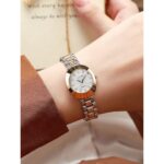 কোডঃ WL93w; Simple gold inlaid watch (White Dial) - Image 3