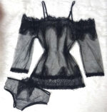 Transparent lace Nightgown (Black) - Image 8