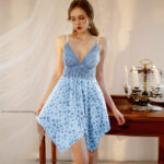 Printed lingerie nightdress [Blue]