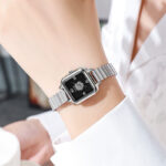 Retro Camellia watch [Silver Black]