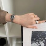Retro Camellia watch [Silver Black] - Image 4