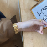 Bamboo strap square watch [Gold White] - Image 3