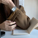 Bamboo strap square watch [Silver White] - Image 2