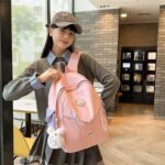 Student contrast backpack [Pink] - Image 2