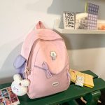 Student contrast backpack [Pink]
