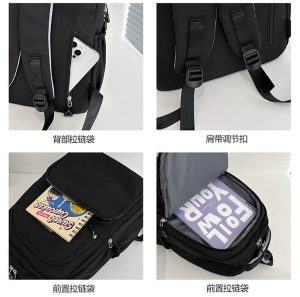 New Korean version backpack [Black] - Image 6