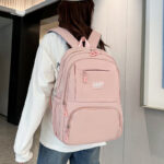 Students simple backpack [Pink] - Image 4