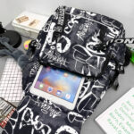 Trendy cool backpack [Black White] - Image 5