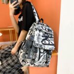 Trendy cool backpack [Black White] - Image 2