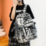 Trendy cool backpack [Black White] - Image 3