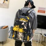 Trendy cool backpack [Black Yellow] - Image 2