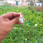 Bracelet oval shape watch [Gold White] - Image 5