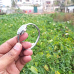 Bracelet oval shape watch [Silver Black] - Image 4