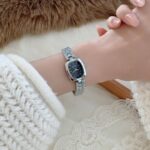 Popular Coco oval watch [Silver Black]
