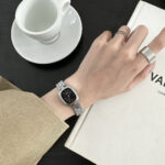 Popular Coco oval watch [Silver Black] - Image 4