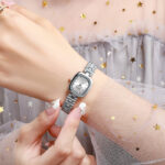 Popular Coco oval watch [Silver White]