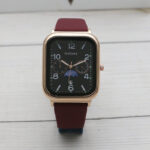 Rectangular fashion watch (Red) - Image 4