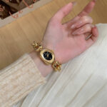 Cheese bracelet watch [Gold Black] - Image 2