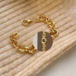 Cheese bracelet watch [Gold Black] - Image 4