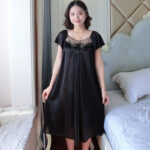 Color floral nightgown [Black] - Image 3