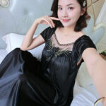 Color floral nightgown [Black] - Image 2