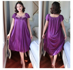 Color floral nightgown [Purple] - Image 4