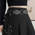 Retro ethnic style belt [Black]