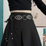 Retro ethnic style belt [Black] - Image 5
