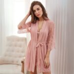 Thin lace nightdress [Pink] - Image 5