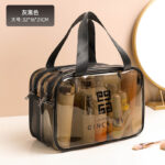 PVC double cosmetic bag [Brown] - Image 7