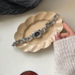 Cheese bracelet watch [Silver Black] - Image 2