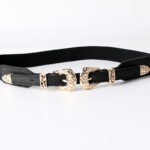Carved Buckle Elastic Belt [Black] - Image 3
