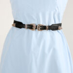 Carved Buckle Elastic Belt [Black]