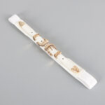 Carved Buckle Elastic Belt [White] - Image 4