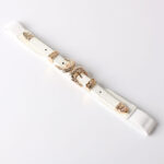 Carved Buckle Elastic Belt [White] - Image 3