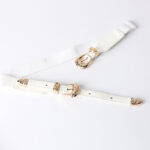 Carved Buckle Elastic Belt [White] - Image 2