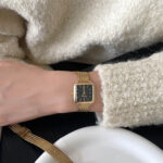 Fashionable net strap watch [ Gold Black ] - Image 3